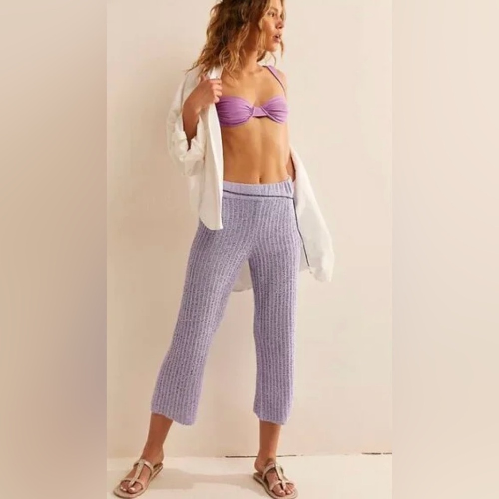 🆕 Free People Veronica sweater pants only in lavender field combo size: medium